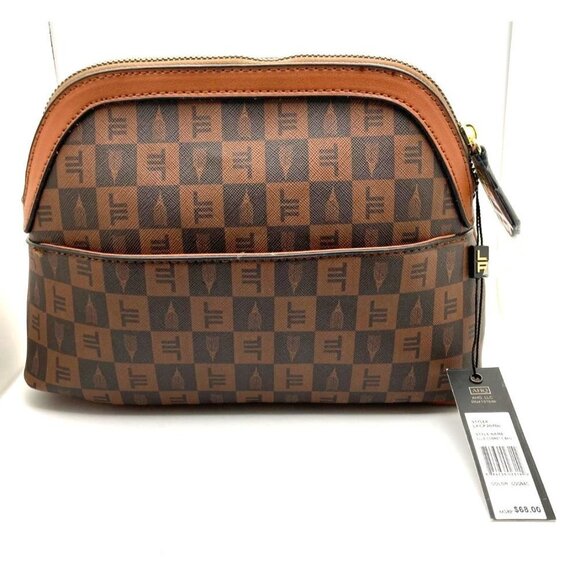 NWT London Fog Cognac Ellie Cosmetic Bag - Picture 2 of 8